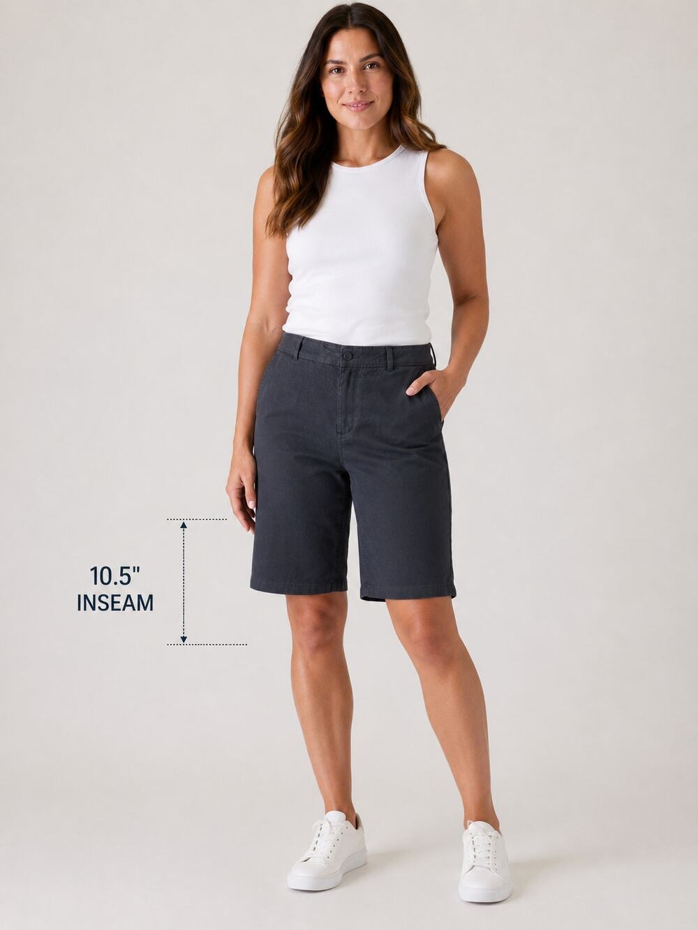 Eileen fisher sz L black 10.5" inseam bermuda shorts 100% Tencel lightweight